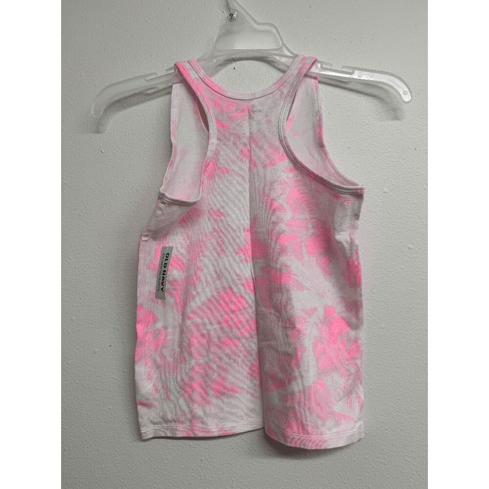 Old Navy Girls' Fitted Racerback Tank Top - Pink Edge Neon L (10-12) - Picture 5 of 6